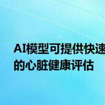 AI模型可提供快速可靠的心脏健康评估