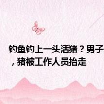 钓鱼钓上一头活猪?男子报警后,猪被工作人员抬走