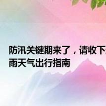 防汛关键期来了，请收下这份暴雨天气出行指南