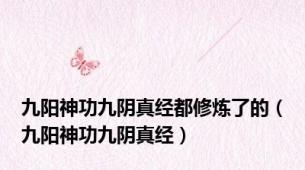 九阳神功九阴真经都修炼了的（九阳神功九阴真经）