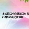 本轮巴以冲突爆发以来 加沙地带已有160名记者遇难