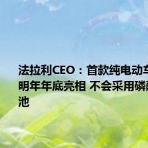 法拉利CEO：首款纯电动车型将于明年年底亮相 不会采用磷酸铁锂电池