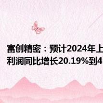 富创精密:预计2024年上半年净利润同比增长20.19%到41.09%
