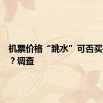 机票价格“跳水”可否买低退高?调查