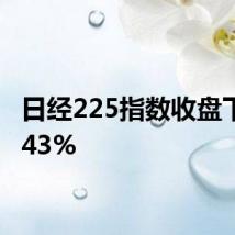 日经225指数收盘下跌0.43%