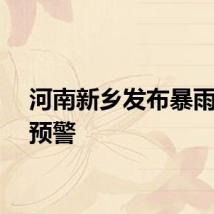河南新乡发布暴雨红色预警