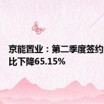 京能置业:第二季度签约金额同比下降65.15%