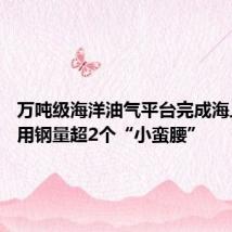 万吨级海洋油气平台完成海上安装 用钢量超2个“小蛮腰”