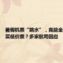 暑假机票“跳水”,竟能全额退款买低价票?多家航司回应