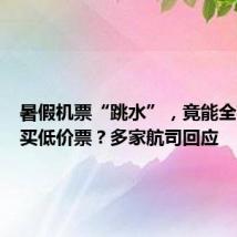 暑假机票“跳水”,竟能全额退款买低价票?多家航司回应