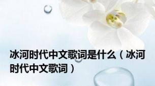 冰河时代中文歌词是什么（冰河时代中文歌词）