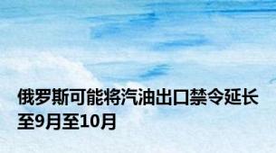 俄罗斯可能将汽油出口禁令延长至9月至10月