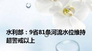 水利部：9省81条河流水位维持超警戒以上