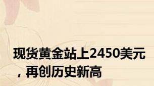 现货黄金站上2450美元，再创历史新高