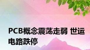 PCB概念震荡走弱 世运电路跌停