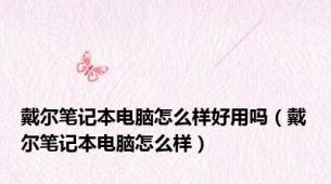 戴尔笔记本电脑怎么样好用吗（戴尔笔记本电脑怎么样）