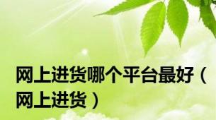 网上进货哪个平台最好（网上进货）