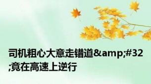 司机粗心大意走错道&#32;竟在高速上逆行