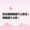 我说错错错是什么歌名（我说错错错是什么歌）