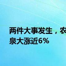 两件大事发生，农夫山泉大涨近6%
