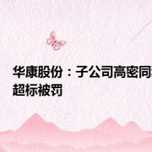华康股份:子公司高密同利排污超标被罚