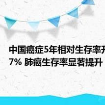 中国癌症5年相对生存率升至43.7% 肺癌生存率显著提升