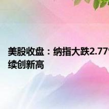 美股收盘:纳指大跌2.77% 道指续创新高