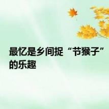 最忆是乡间捉“节猴子”：成长的乐趣