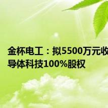 金杯电工:拟5500万元收购德力导体科技100%股权