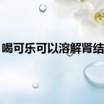 喝可乐可以溶解肾结石？