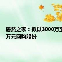 居然之家:拟以3000万至5000万元回购股份