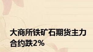 大商所铁矿石期货主力合约跌2%