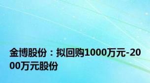 金博股份：拟回购1000万元-2000万元股份