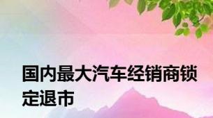 国内最大汽车经销商锁定退市