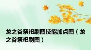 龙之谷祭祀刷图技能加点图（龙之谷祭祀刷图）