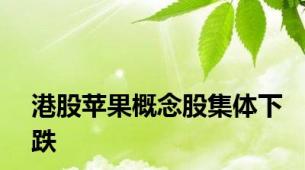 港股苹果概念股集体下跌