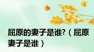 屈原的妻子是谁?（屈原妻子是谁）