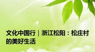 文化中国行｜浙江松阳：松庄村的美好生活