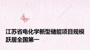 江苏省电化学新型储能项目规模跃居全国第一