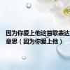 因为你爱上他这首歌表达了什么意思（因为你爱上他）