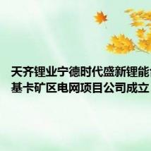 天齐锂业宁德时代盛新锂能合资 甲基卡矿区电网项目公司成立