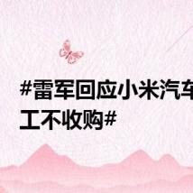 #雷军回应小米汽车不代工不收购#
