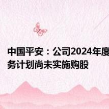 中国平安：公司2024年度长期服务计划尚未实施购股