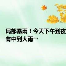局部暴雨!今天下午到夜里郑州有中到大雨→