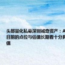 头部量化私募深圳诚奇资产:A股市场在目前的点位与估值长期看十分具备投资价值