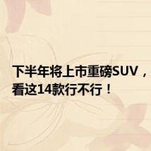 下半年将上市重磅SUV,先来看看这14款行不行!