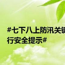 #七下八上防汛关键期出行安全提示#
