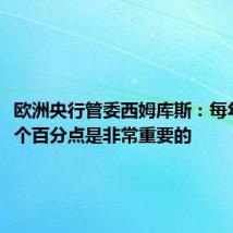 欧洲央行管委西姆库斯：每年降息1个百分点是非常重要的