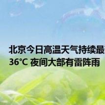 北京今日高温天气持续最高气温36℃ 夜间大部有雷阵雨