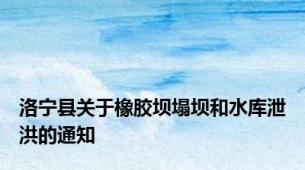 洛宁县关于橡胶坝塌坝和水库泄洪的通知